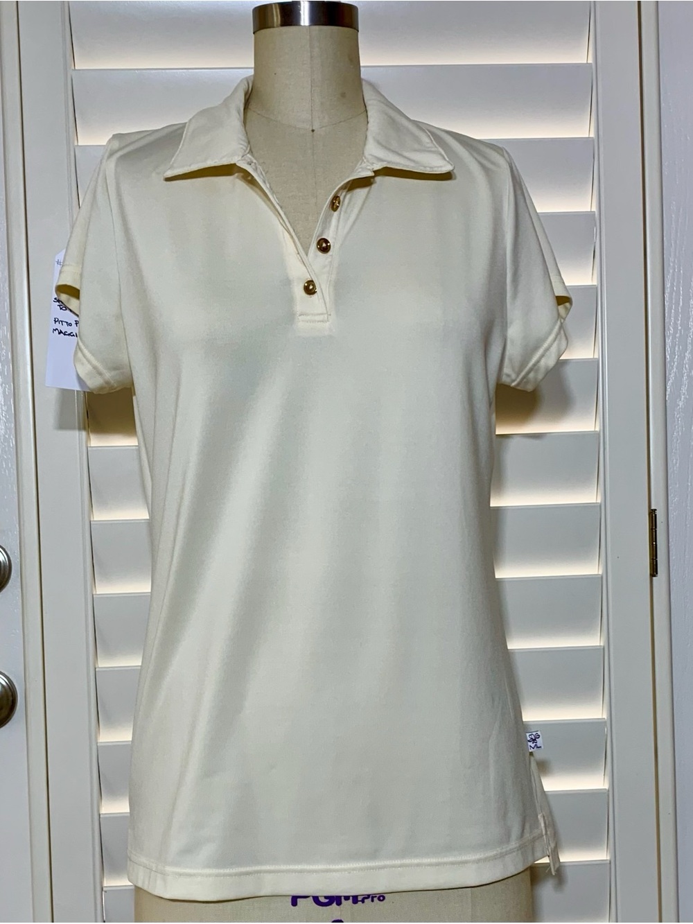 Classic Cream Polo Top Golf shirt - Women's Short Sleeve